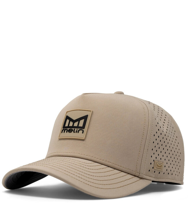 Melin Odyssey Stacked Hydro Performance Snapback Hat - Khaki - MODA3