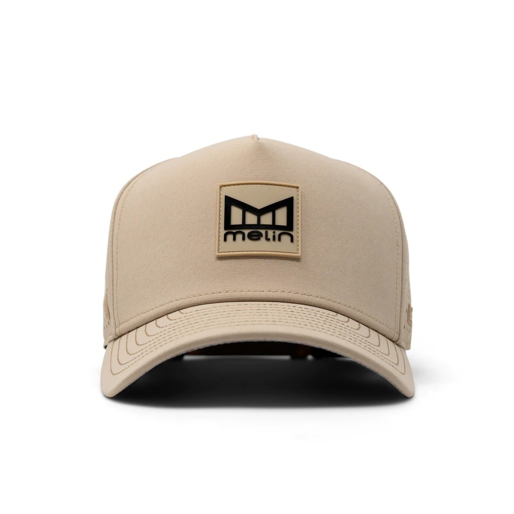 Melin Odyssey Stacked Hydro Performance Snapback Hat - Khaki - MODA3