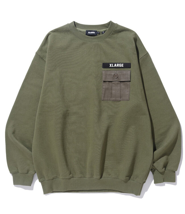 XLARGE Military Pocket Crewneck Sweatshirt