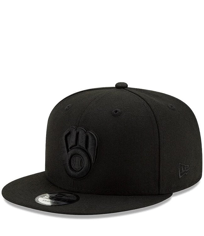 NEW ERA Brewers Basic Black on Black 9Fifty Snapback Hat