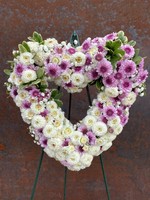 Golden Crown Funeral Arrangement - Heart Wreath