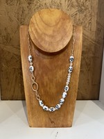ceramic floral bead necklace
