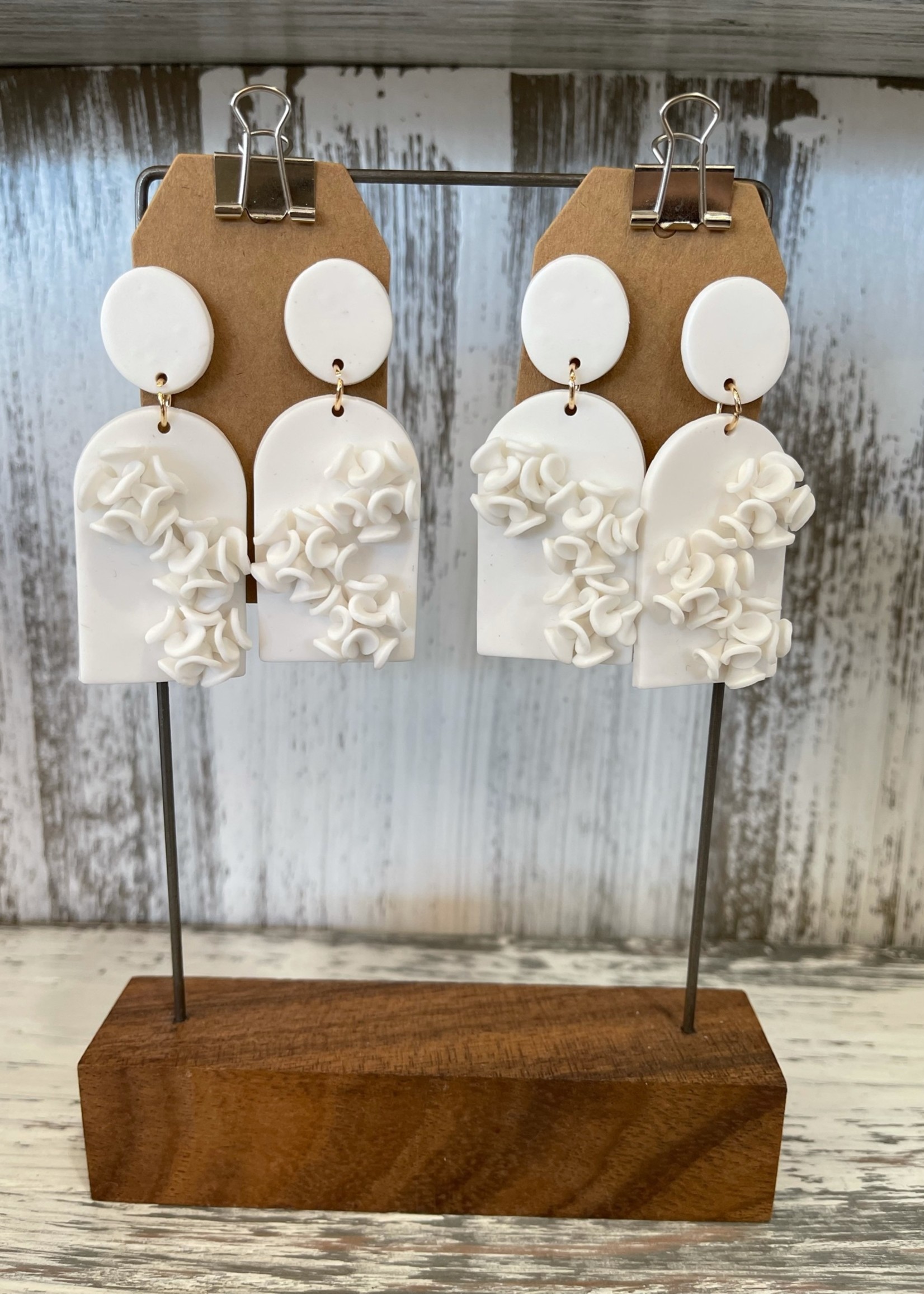 abstract white earrings