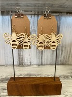 bumblebee wooden earrings
