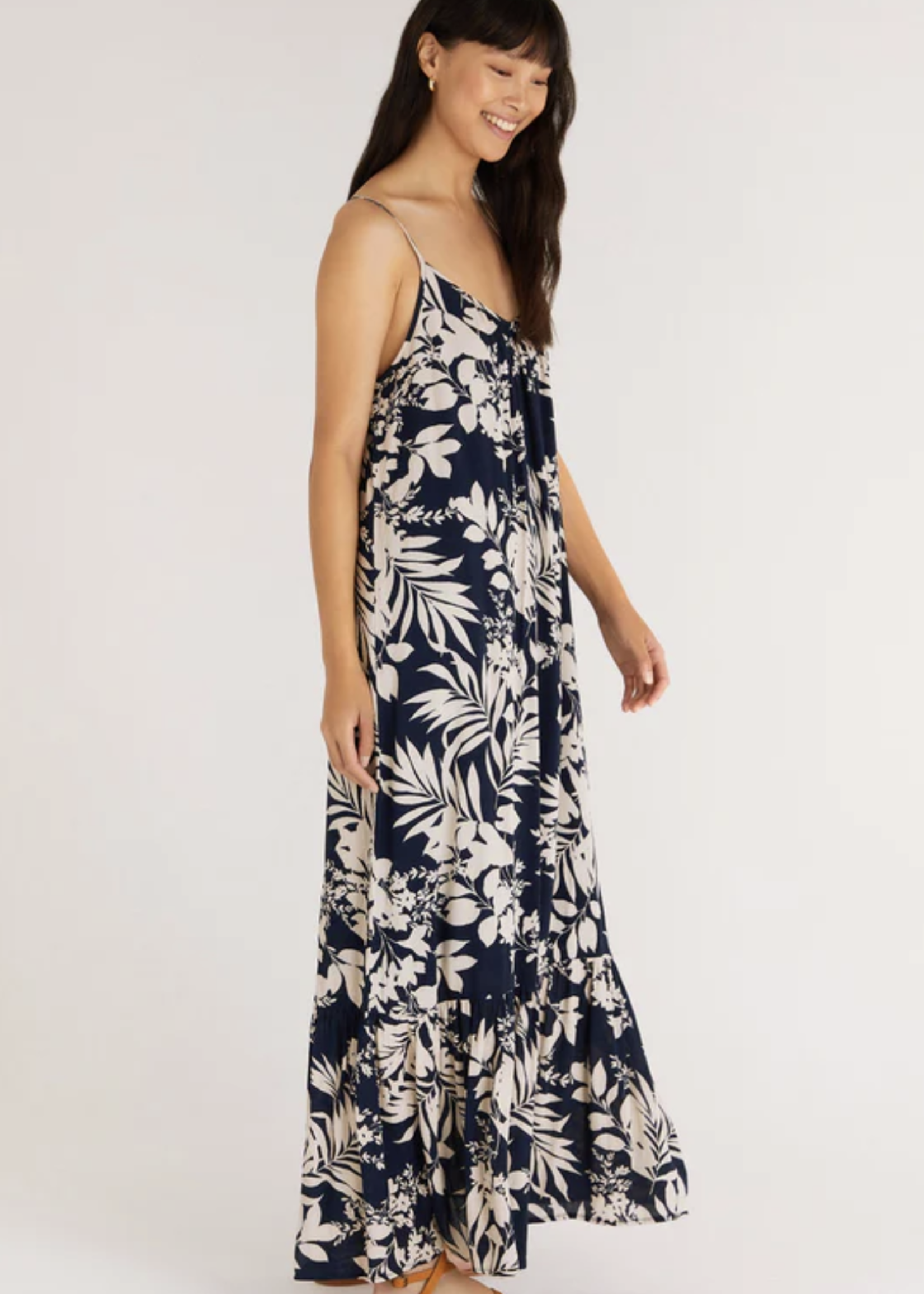 z supply z supply rocco abstract leaf maxi dress
