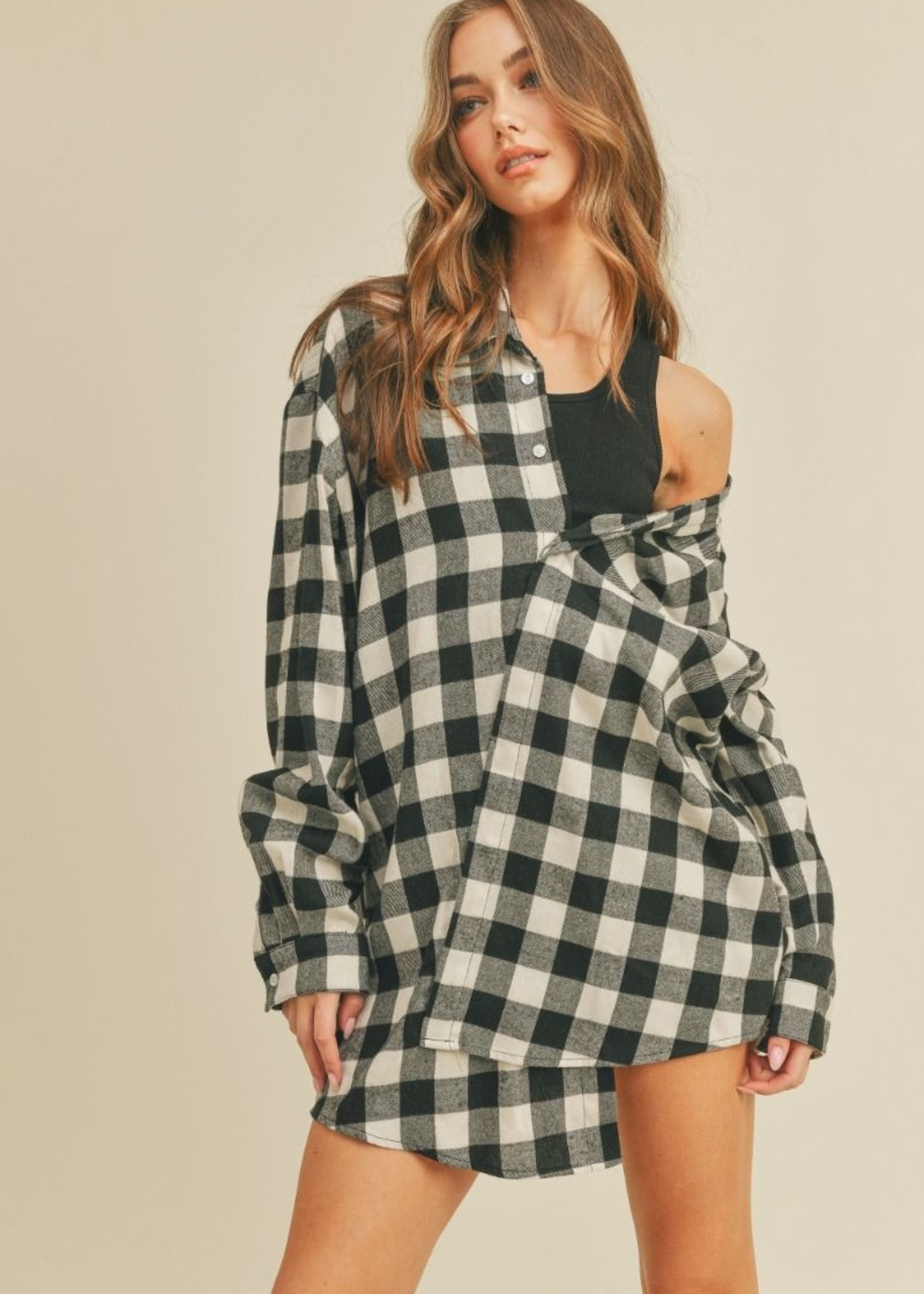mable mable checkered shirt dress