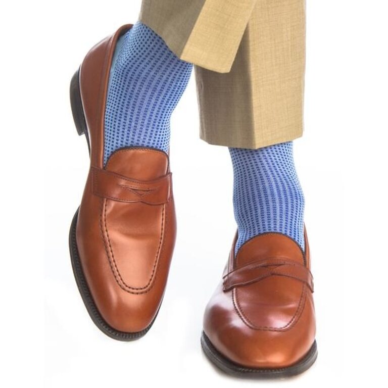 Dapper Classics Dapper Classics - Sky Blue and Clematis Blue Grenadine - Cotton - Over The Calf