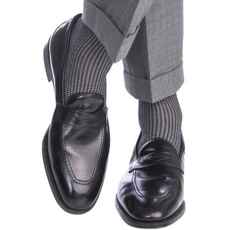 Dapper Classics Dapper Classics - Black and Ash Grenadine - Cotton - Over The Calf