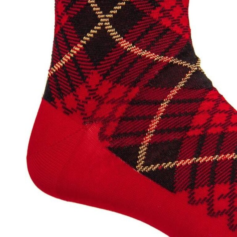 Dapper Classics Dapper Classics - Red with Black and Yellow Tartan - Cotton - Over The Calf