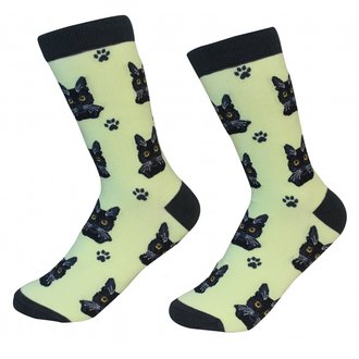 Sock Daddy Sock Daddy - Black Cat - Lime - Crew - Unisex
