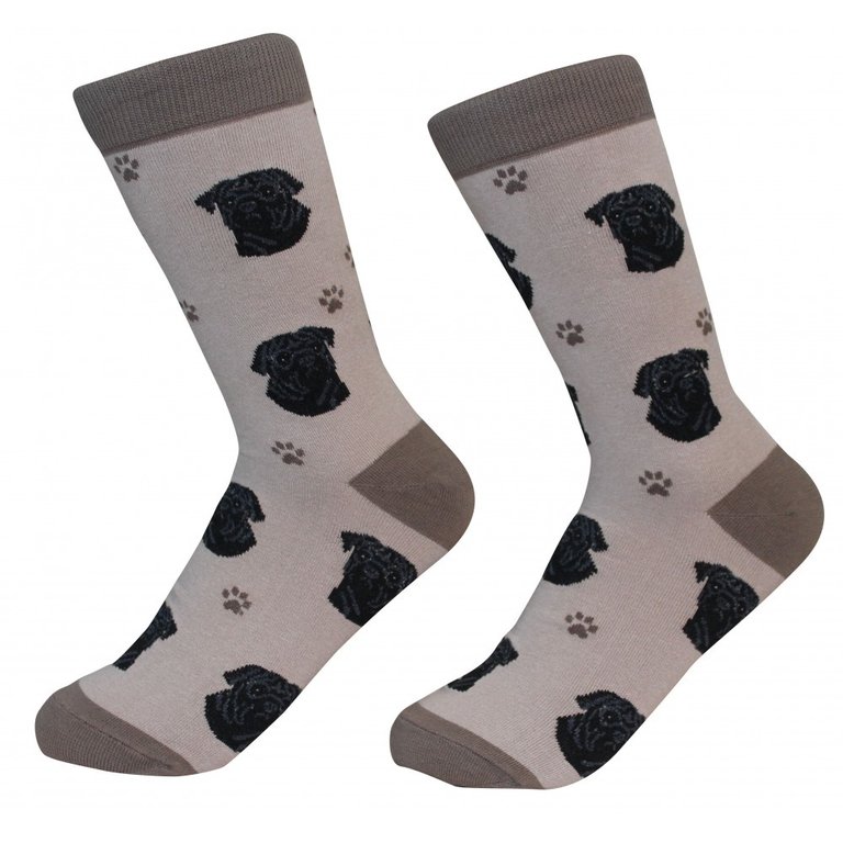 Sock Daddy Sock Daddy - Black Pug - Dark Tan - Crew - Unisex