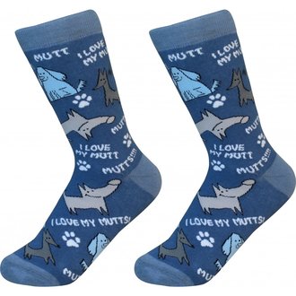 Sock Daddy Sock Daddy - I Love My Mutt - Denim - Crew - Unisex