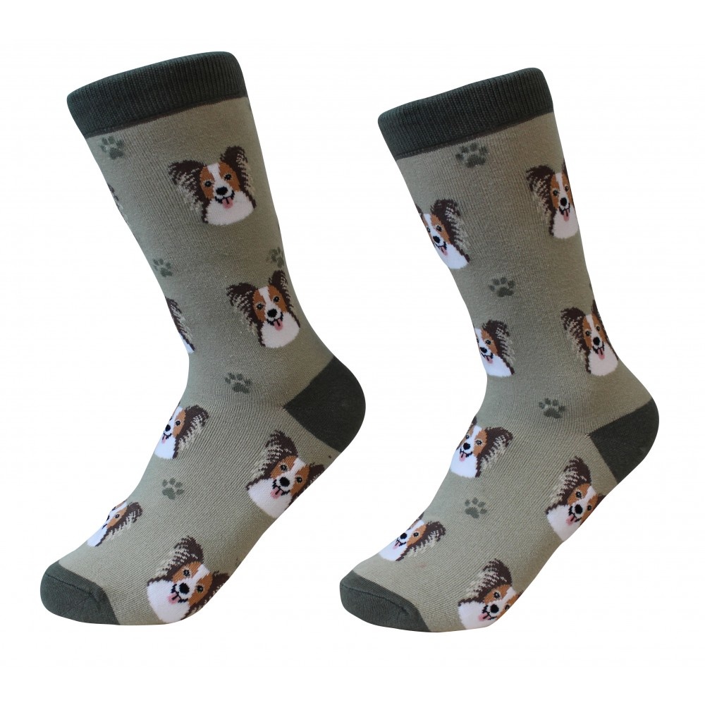 Sock Daddy - Papillon - Moss - Crew - Unisex