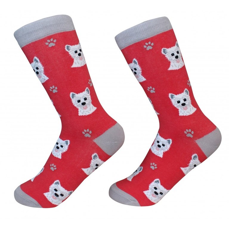 Sock Daddy Sock Daddy - Westie - Red - Crew - Unisex