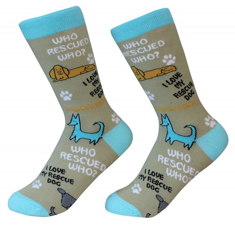 Sock Daddy - Who Rescued Who? - Sage - Crew - Unisex