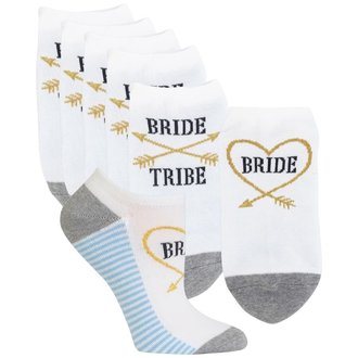 Hot Sox Hot Sox - Bride Tribe 6-Pack - White - Crew - Women's
