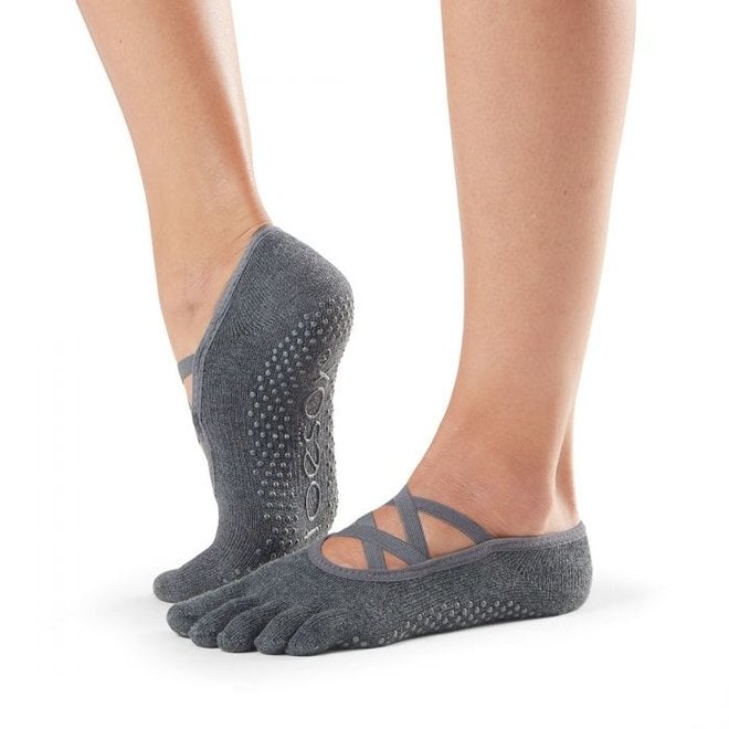 Toesox Women's Elle Full Toe Grip Socks, King,M - US 