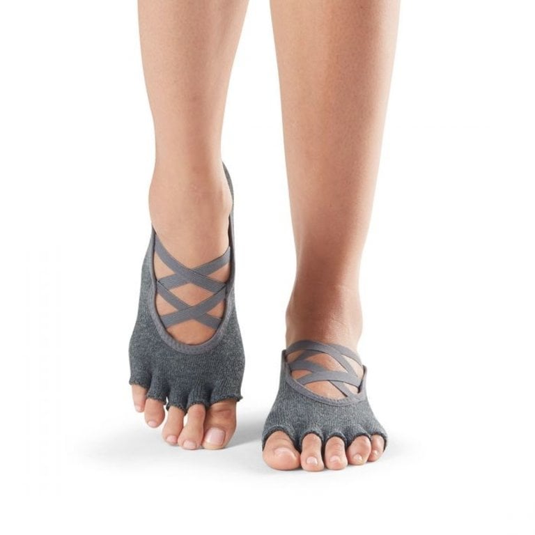 ToeSox ToeSox - Elle - Half Toe Grip - Charcoal Grey