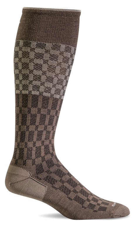 Sockwell Sockwell - Moderate Lifestyle Compression - Checkmate - SW37M - Bark - Men's