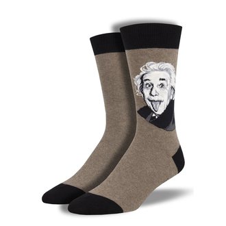 Socksmith Socksmith - Einstein Portrait - Brown Heather - Crew - Men's