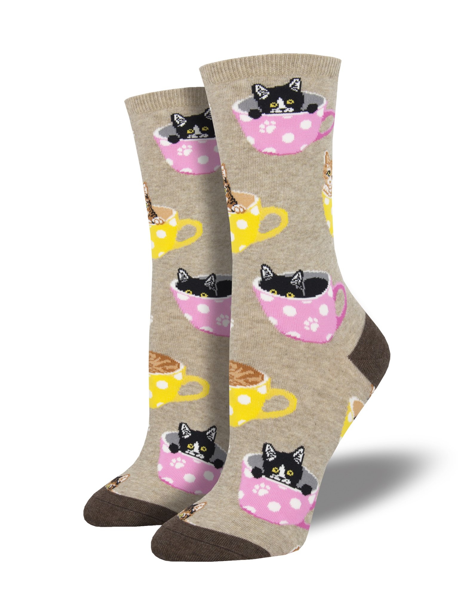 Socksmith - Cat-Feinated - Hemp Heather - Crew - Women's