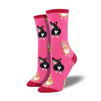 Socksmith Socksmith - Corgi Butt - Pink - Crew - Women's