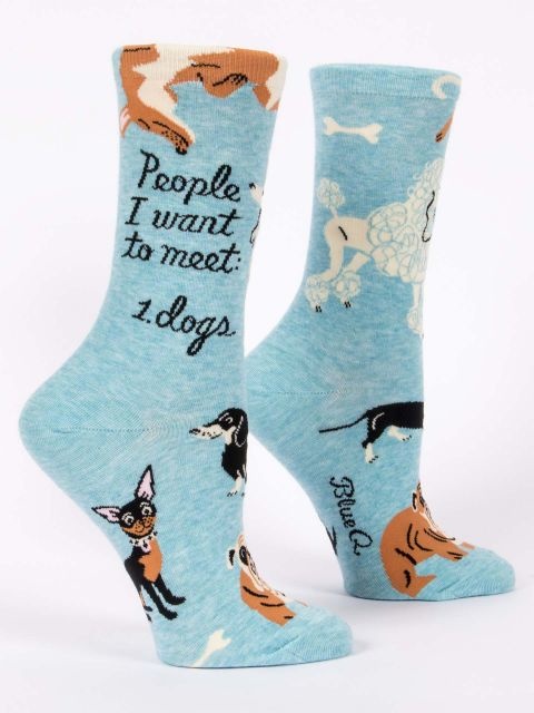 Blue Q - People I Want To Meet: Dogs - Crew - Women's