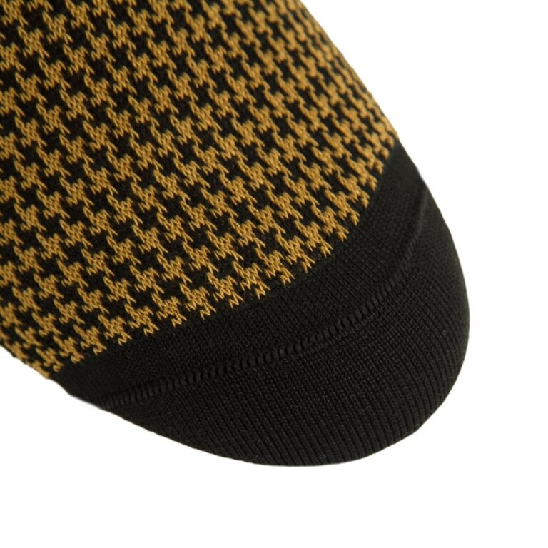 Dapper Classics Dapper Classics - Black and Gold Houndstooth - Cotton - Over The Calf