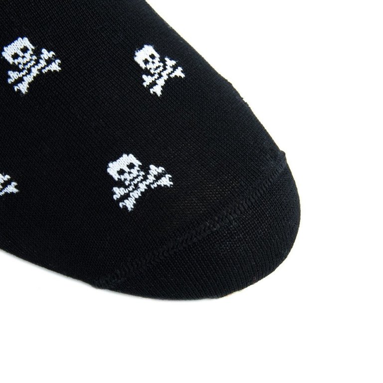 Dapper Classics Dapper Classics - Black with White Skull and Crossbones - Cotton - Over The Calf