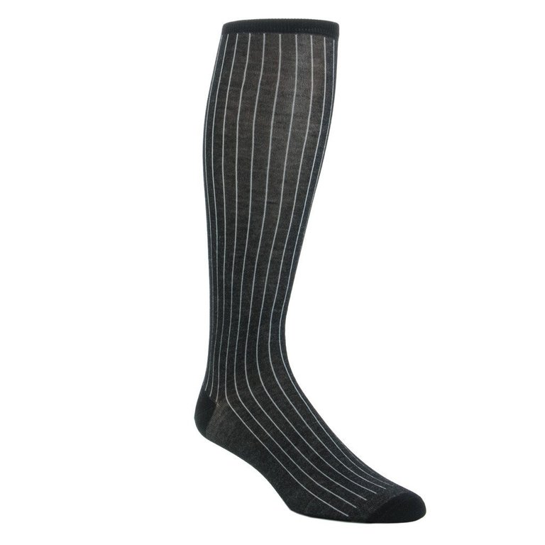 Dapper Classics Dapper Classics - Black with Ash Vertical Stripe - Cotton - OTC