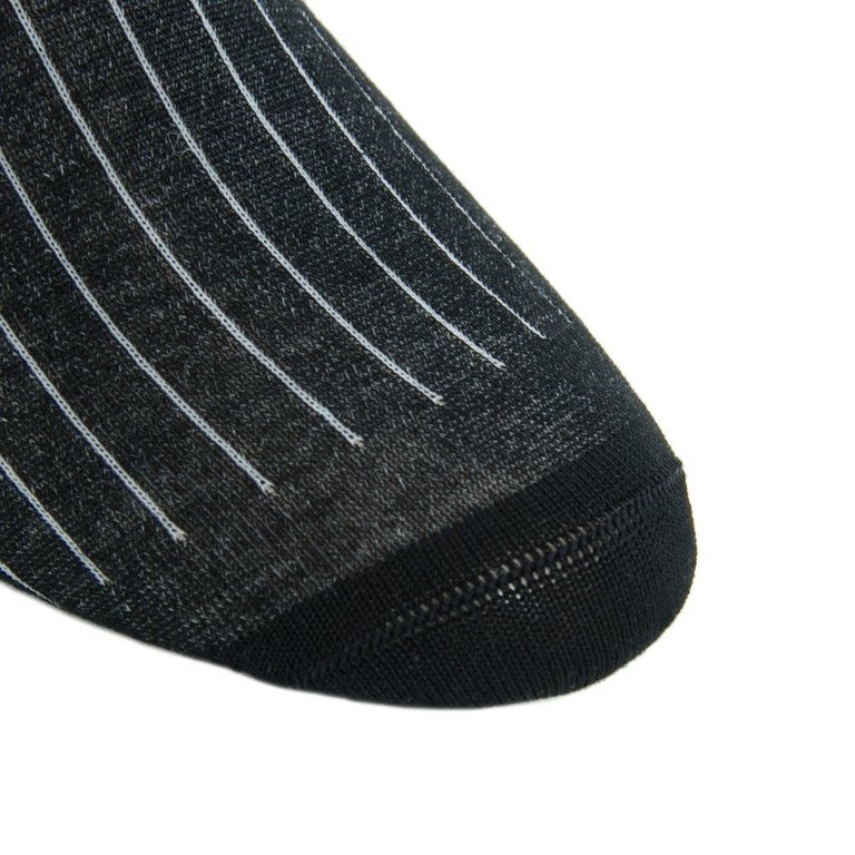 Dapper Classics Dapper Classics - Black with Ash Vertical Stripe - Cotton - OTC