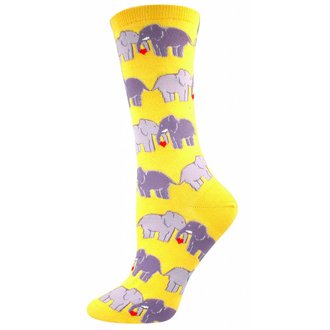 Socksmith Socksmith - Elephant Love - Buttercup - Crew - Women's