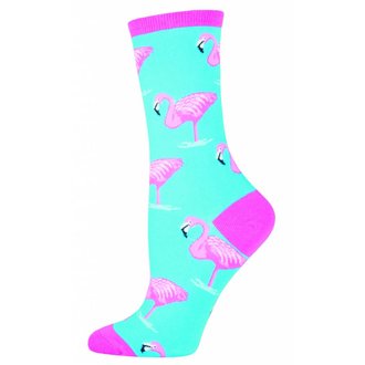 Socksmith Socksmith - Flamingo - Sky Blue - Crew - Women's