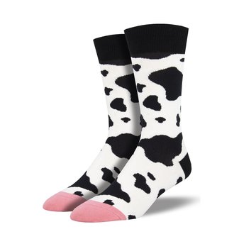 Socksmith Socksmith - Moooo! - White - Crew - Men's