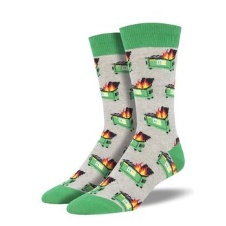 Socksmith Socksmith - Dumpster Fire - Gray Heather - Crew - Men's
