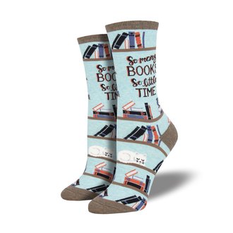 Socksmith Socksmith - Time For A Good Book - Blue Heather - Crew - Women's
