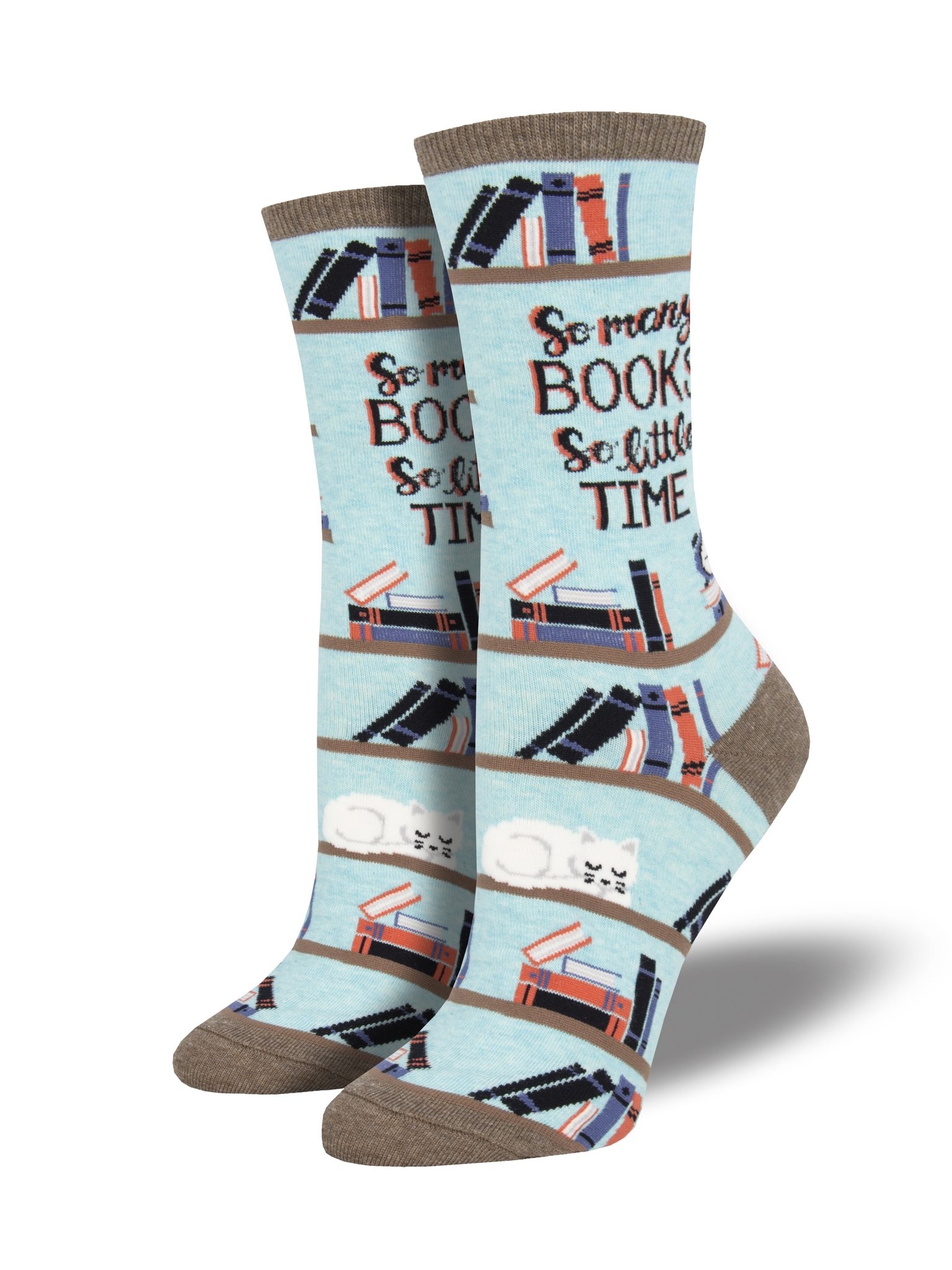 Socksmith - Time For A Good Book - Blue Heather - WNC1898 - Crew - Women's