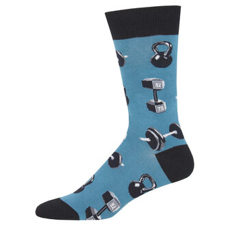 Socksmith Socksmith - Do You Even Lift, Bro? - Blue - Crew - Men's