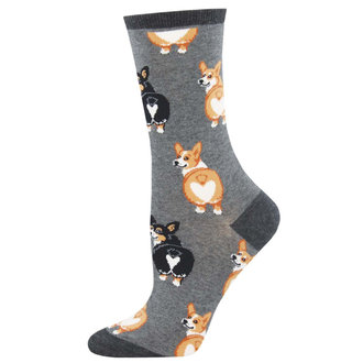 Socksmith Socksmith - Corgi Butt - Charcoal Heather - Crew - Women's