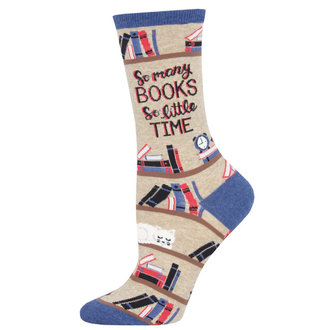 Socksmith Socksmith - Time For A Good Book - Hemp Heather - Crew - Women's