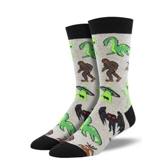 Socksmith Socksmith - Cryptids - Gray Heather - Crew - Men's