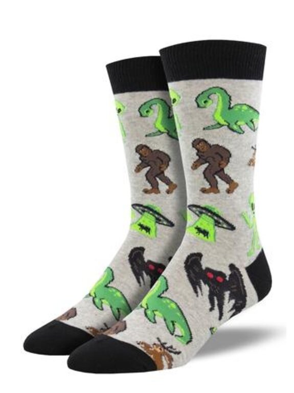 Socksmith Socksmith - Cryptids - Gray Heather - Crew - Men's