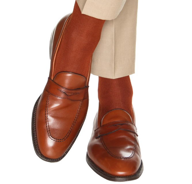 Dapper Classics - Whiskey Brown Solid Ribbed - Cotton - OTC