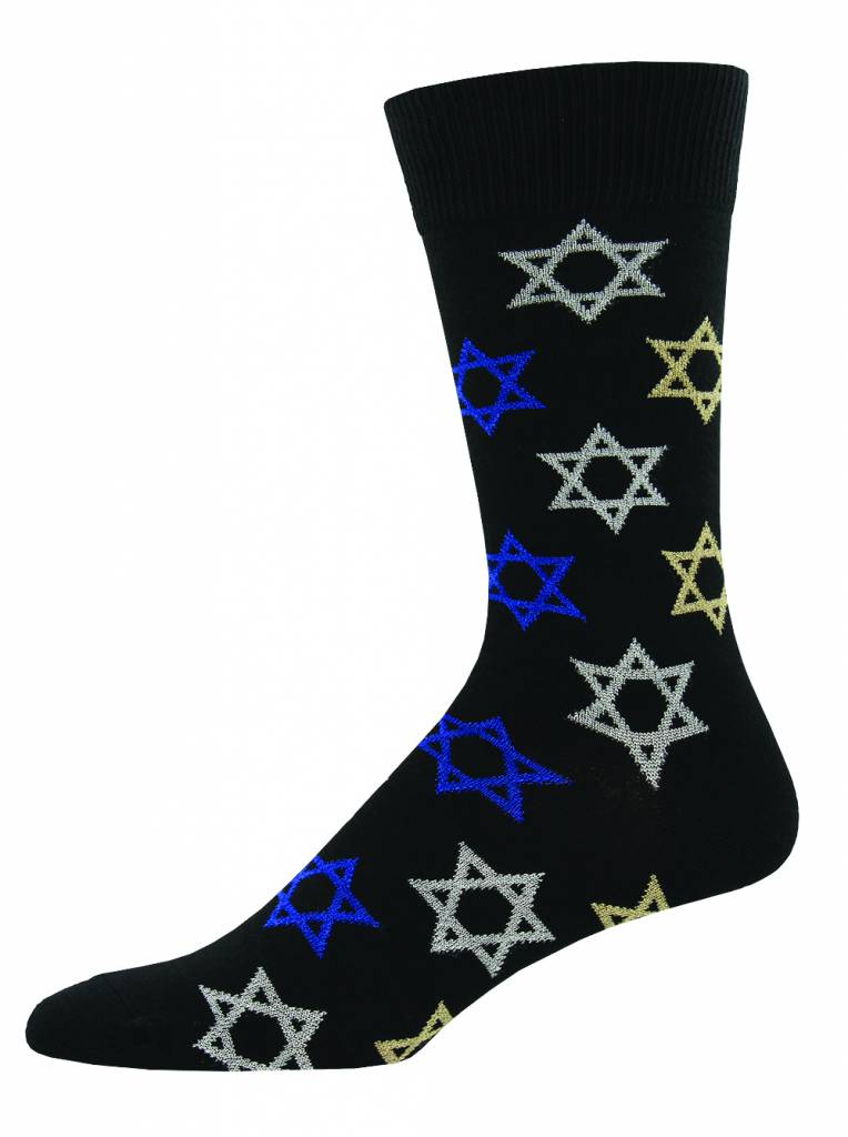 Socksmith - Star Of David - Black - Crew - Men's
