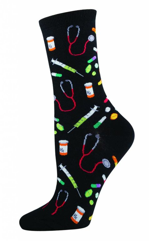 Socksmith Socksmith - Meds - Black - WNC394 - Crew - Women's