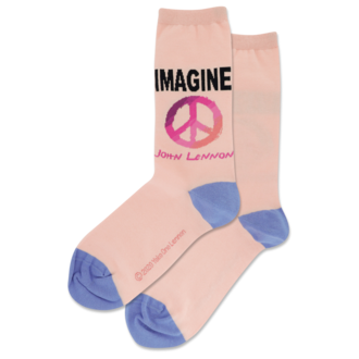 Hot Sox Hot Sox - John Lennon Imagine - Blush - Crew - Women's