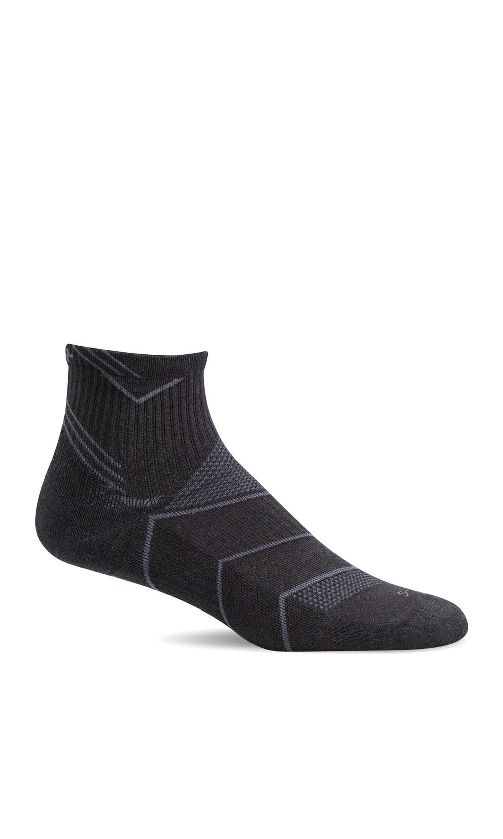Sockwell - Moderate Compression Incline Quarter SW11M Black Solid Men's