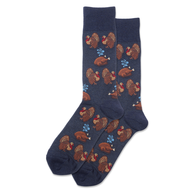 Hot Sox Hot Sox - Turkey Day - Denim - HMH00068 - Crew - Men's