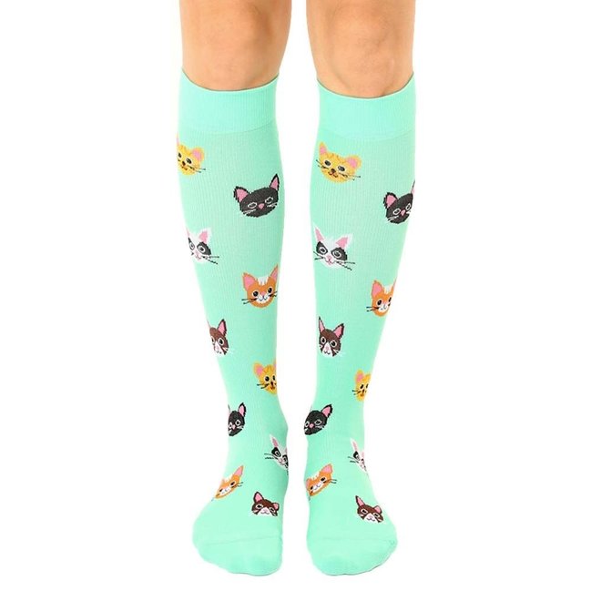 BLongTai Knee High Compression Socks Dog Cat Friendship Art Friends for Women and Men Sport Crew Tube Socks 