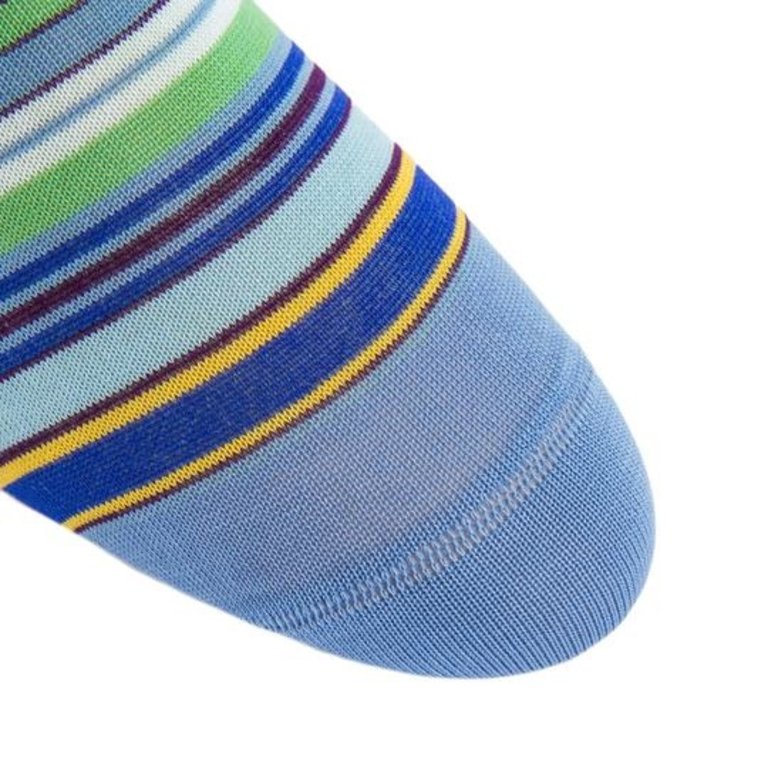 Dapper Classics Dapper Classics - Azure Blue with Grass Green/Yolk/Sky Blue/Navy/Cream Stripe - Cotton - OTC